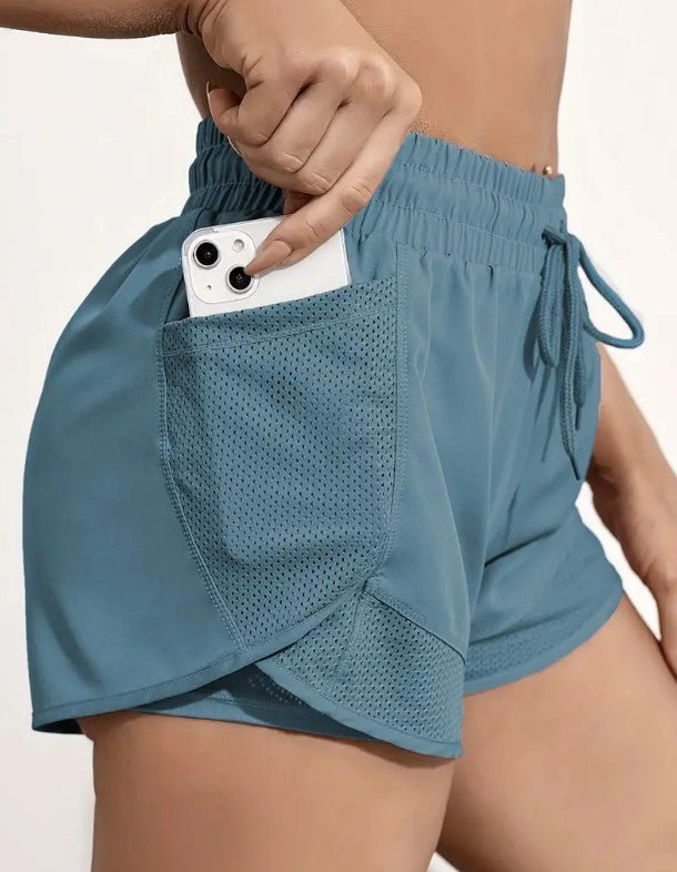 2 in 1 Quick-Dry Running Stretchy Biker Shorts - Shipping In Style