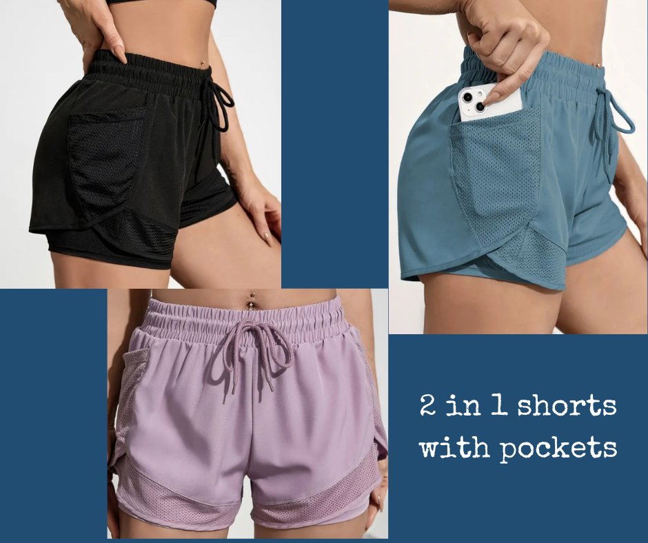 2 in 1 Quick-Dry Running Stretchy Biker Shorts - Shipping In Style