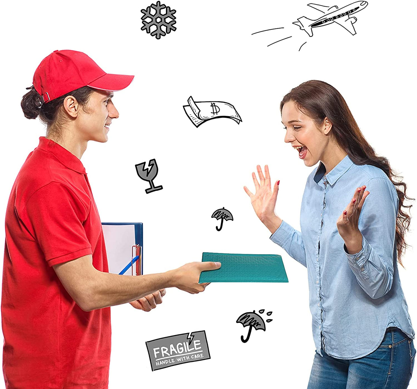 4x8 Bubble - Mailer Padded Envelope | Turquoise Green - Shipping In Style