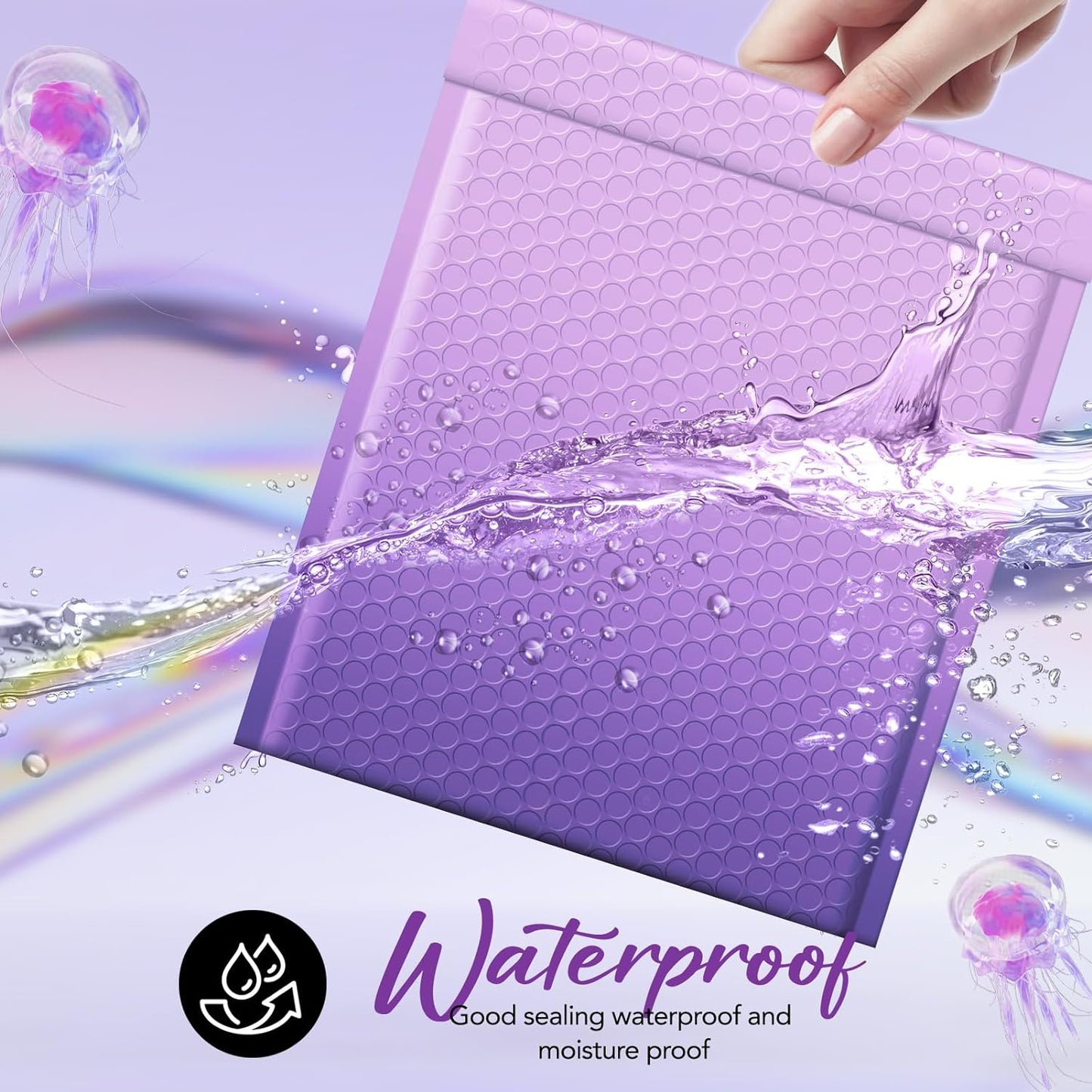 8.5x12 Bubble Mailer Padded Envelope #2 | Usable Size 8.5x11"| Gradient Purple