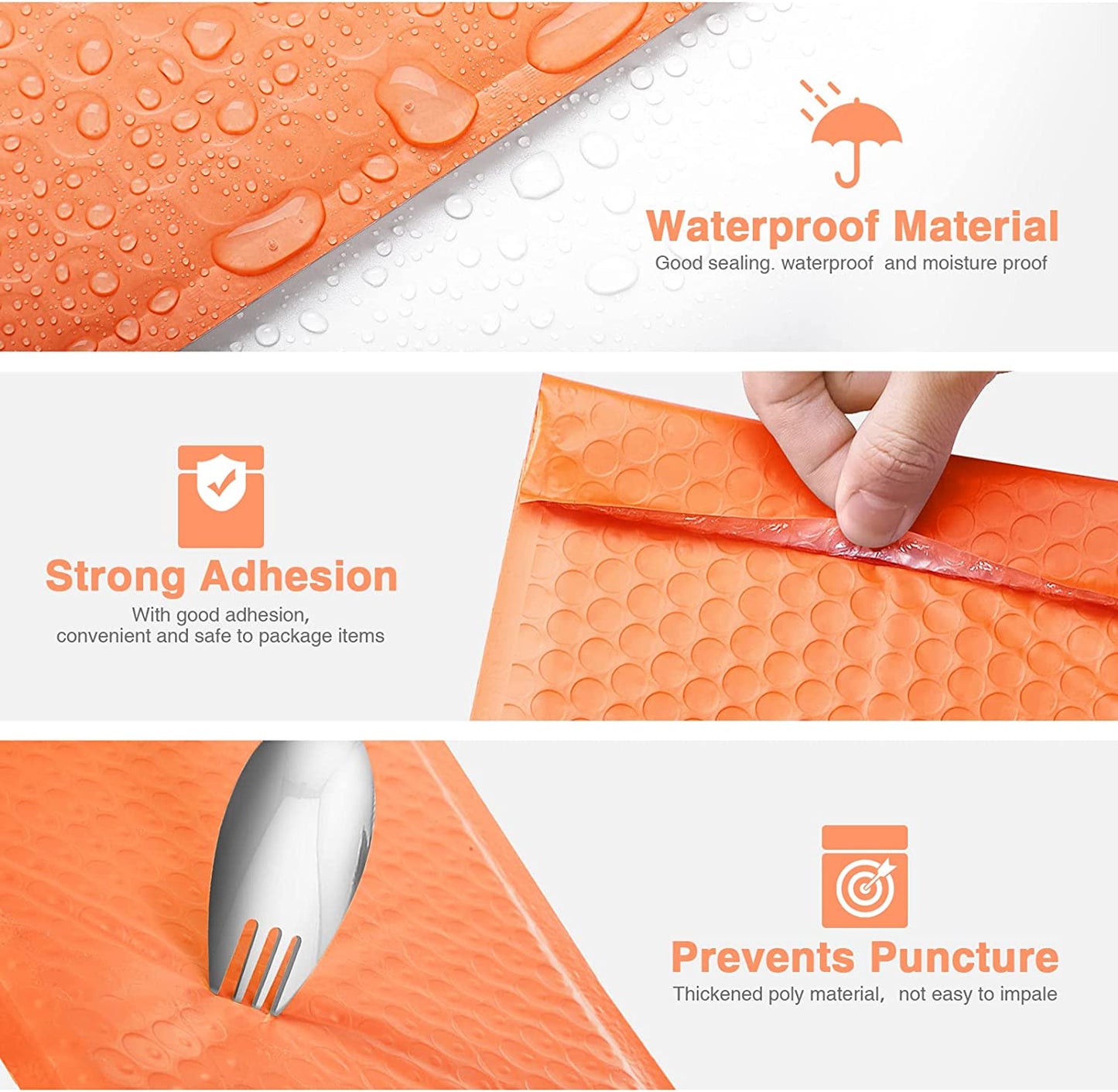 6x10 Bubble Mailer #0 | Usable Size 6x9"| Orange