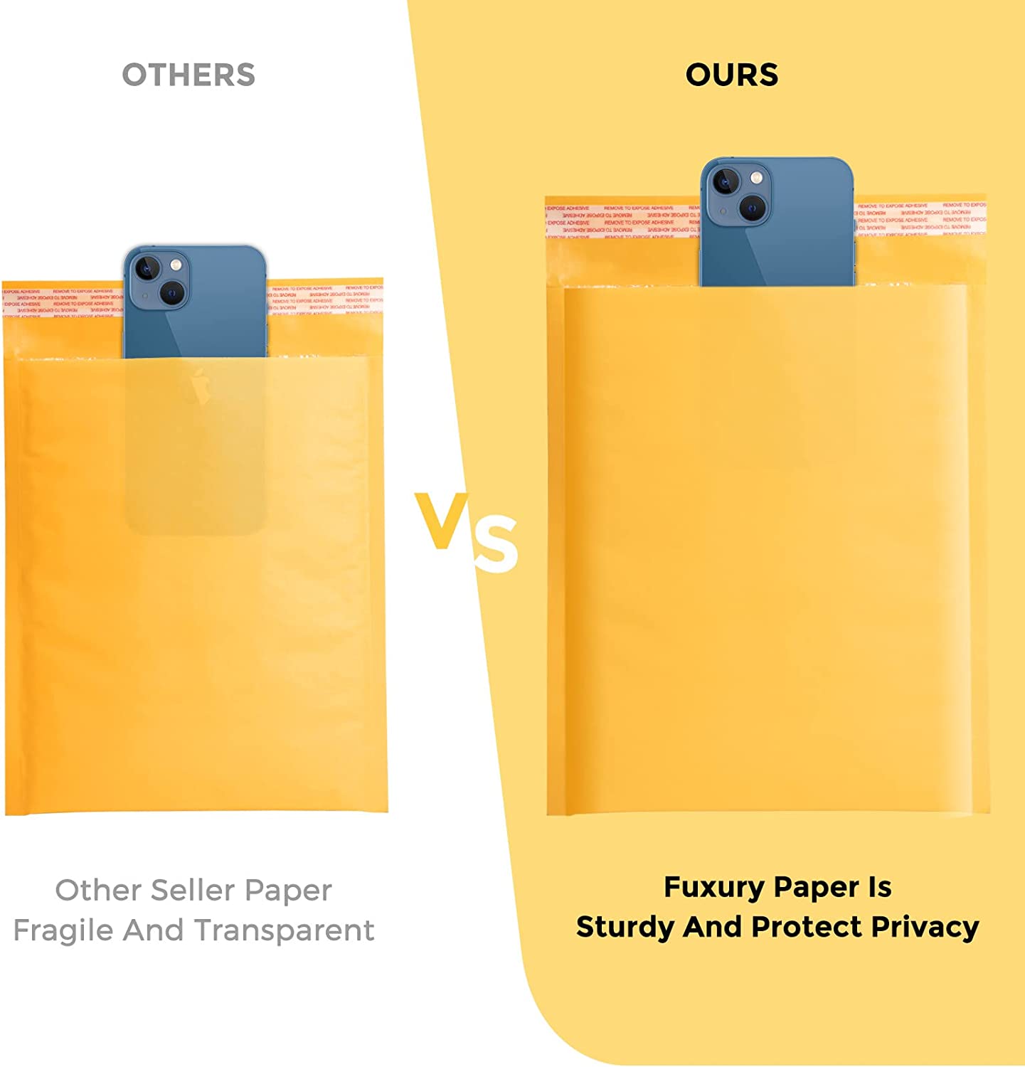 8.5x12 Kraft Bubble - Mailer Padded Envelope | Yellow - Shipping In Style
