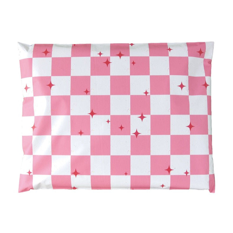 Pink Plaid Poly Mailers Size 7.5x10.5 Colorful Shipping Bags
