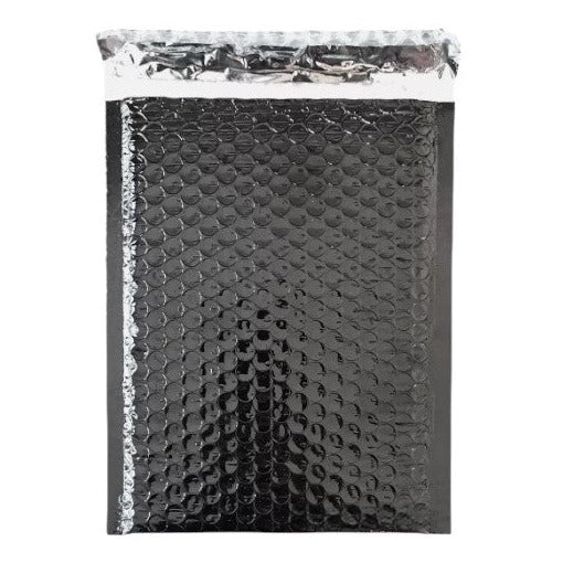 Black Metallic Bubble Mailers Size 6.5x10 Padded Envelopes - Shipping In Style