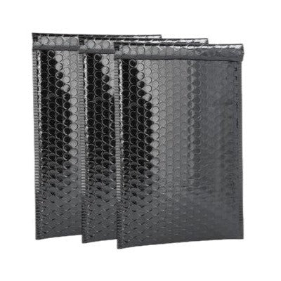 Black Metallic Bubble Mailers Size 6.5x10 Padded Envelopes - Shipping In Style