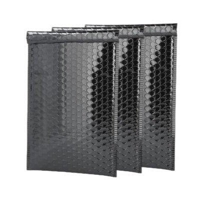 Black Metallic Bubble Mailers Size 6.5x10 Padded Envelopes - Shipping In Style