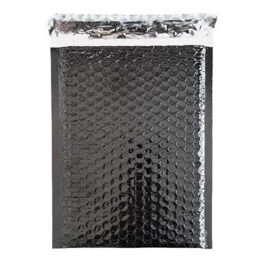 Black Metallic Bubble Mailers Size 6.5x10 Padded Envelopes - Shipping In Style