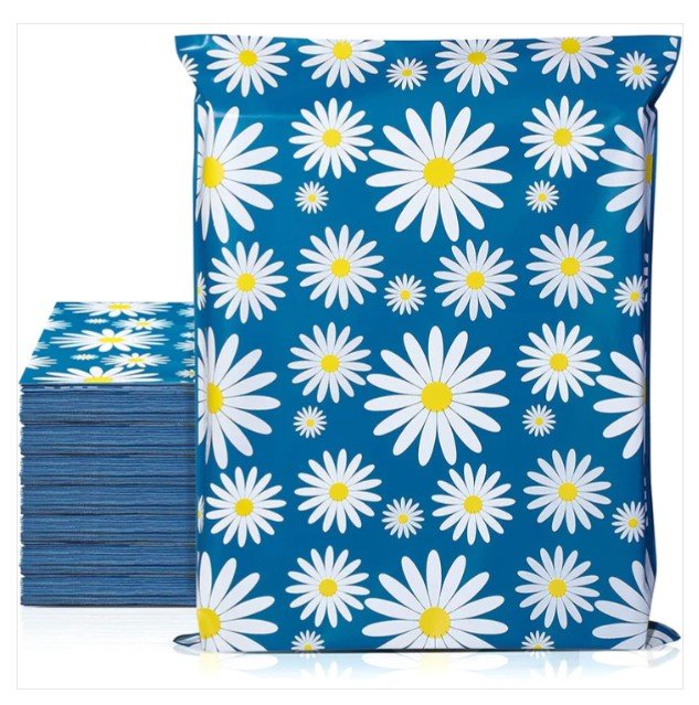 Blue Daisy Poly Mailers Size 10x13 Shipping Bags - Shipping In Style
