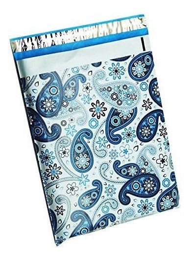 Blue Paisley Poly Mailers Size 6x9 Shipping Bags - Shipping In Style