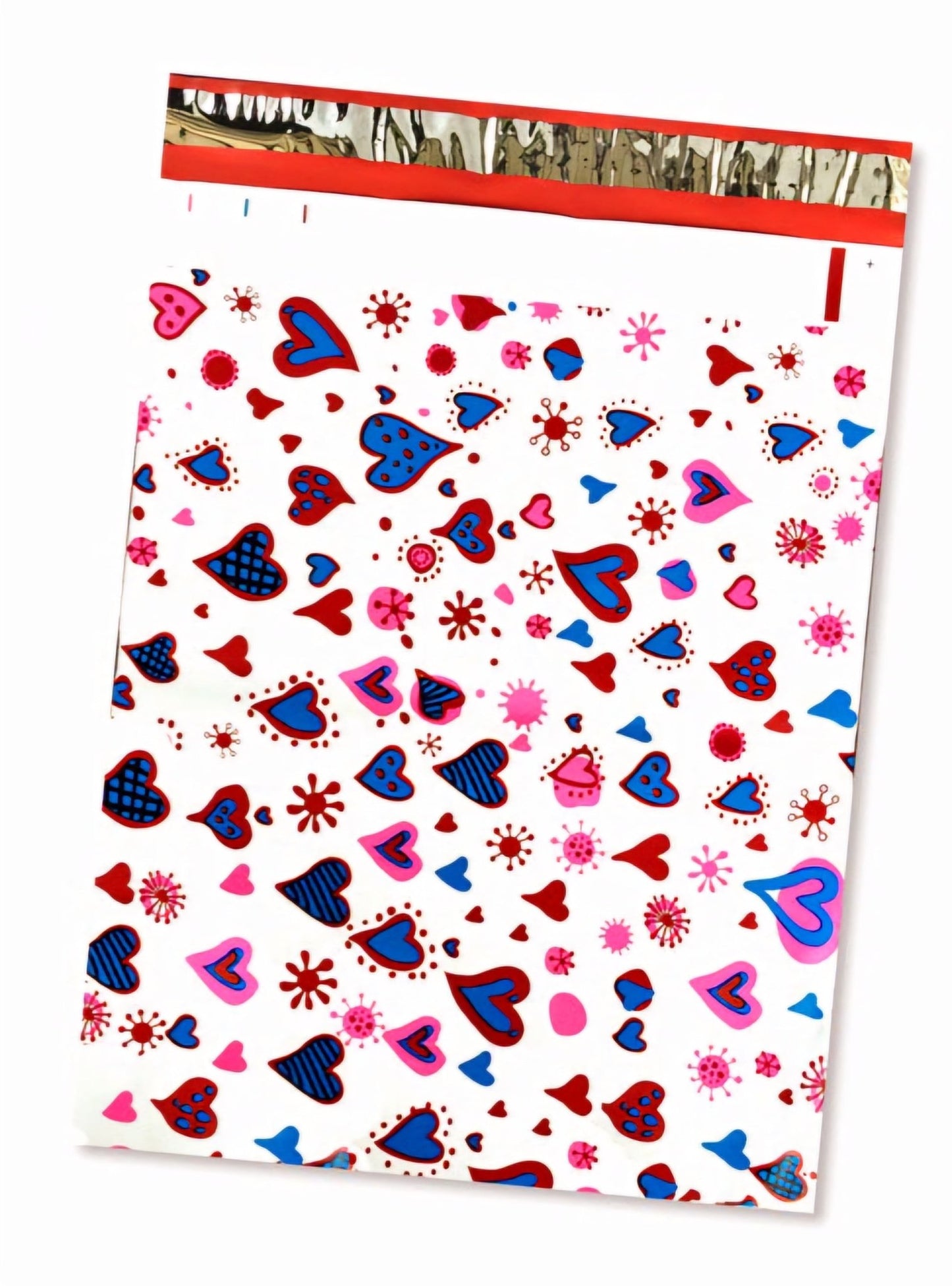 Blue Pink Heart Colorful Poly Mailers Size 6x9 Shipping Bags - Shipping In Style