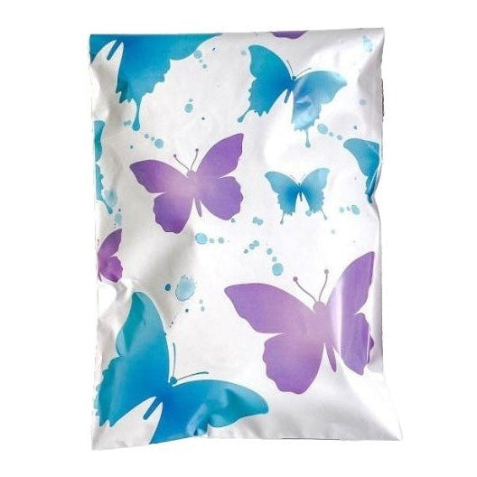 Butterfly Purple Turquoise Poly Mailers Size 10x13 Colorful Shipping Bags - Shipping In Style
