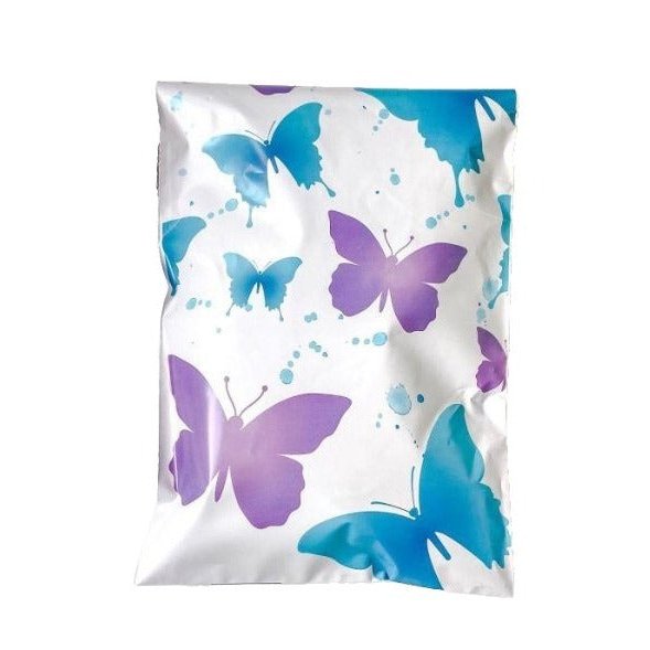 Butterfly Purple Turquoise Poly Mailers Size 6x9 Shipping Bags - Shipping In Style