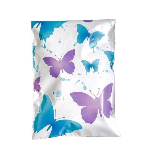 Butterfly Purple Turquoise Poly Mailers Size 6x9 Shipping Bags - Shipping In Style