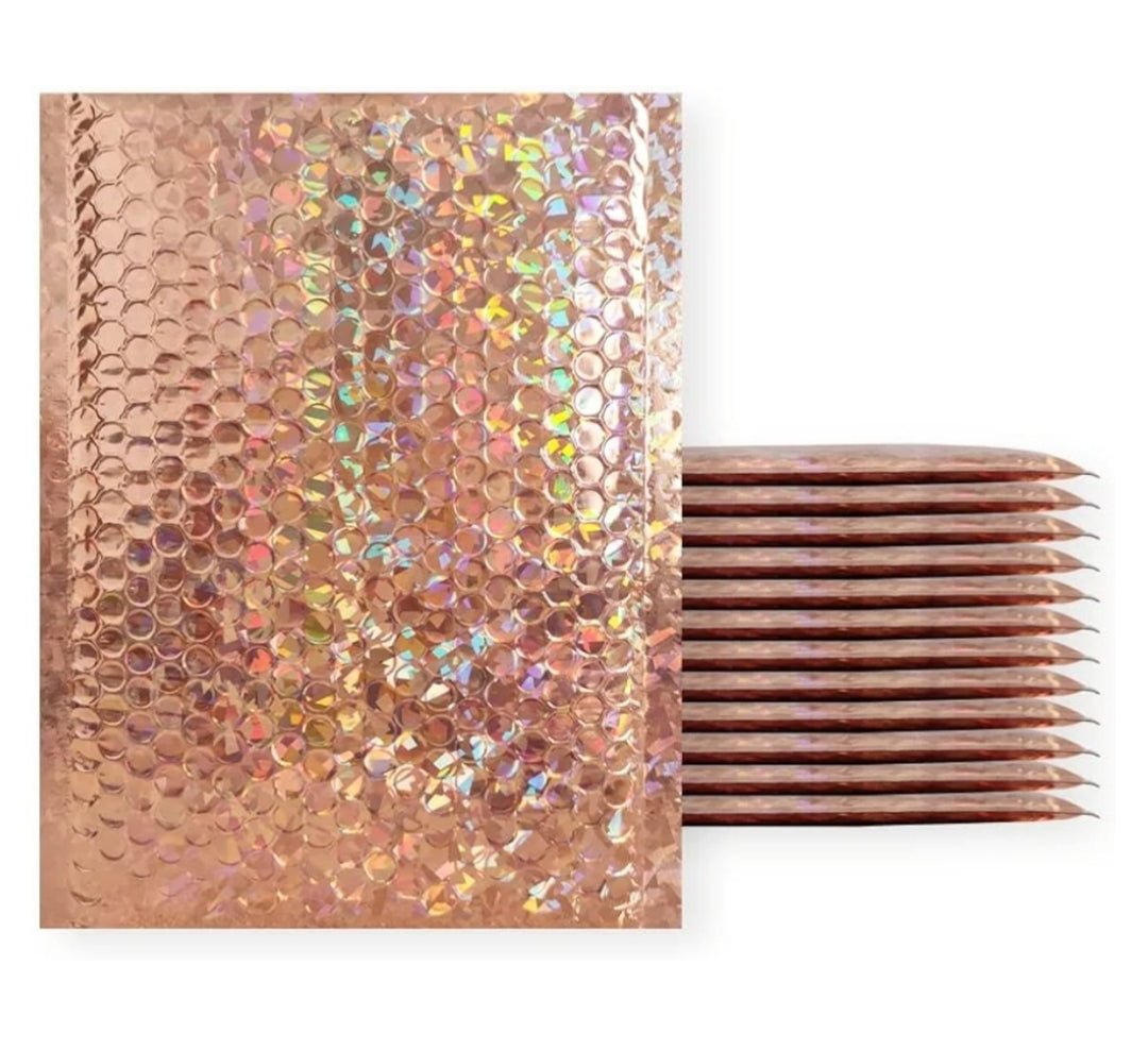 Champagne Metallic Bubble Mailers Size 5x9 Padded Shipping Bags - Shipping In Style