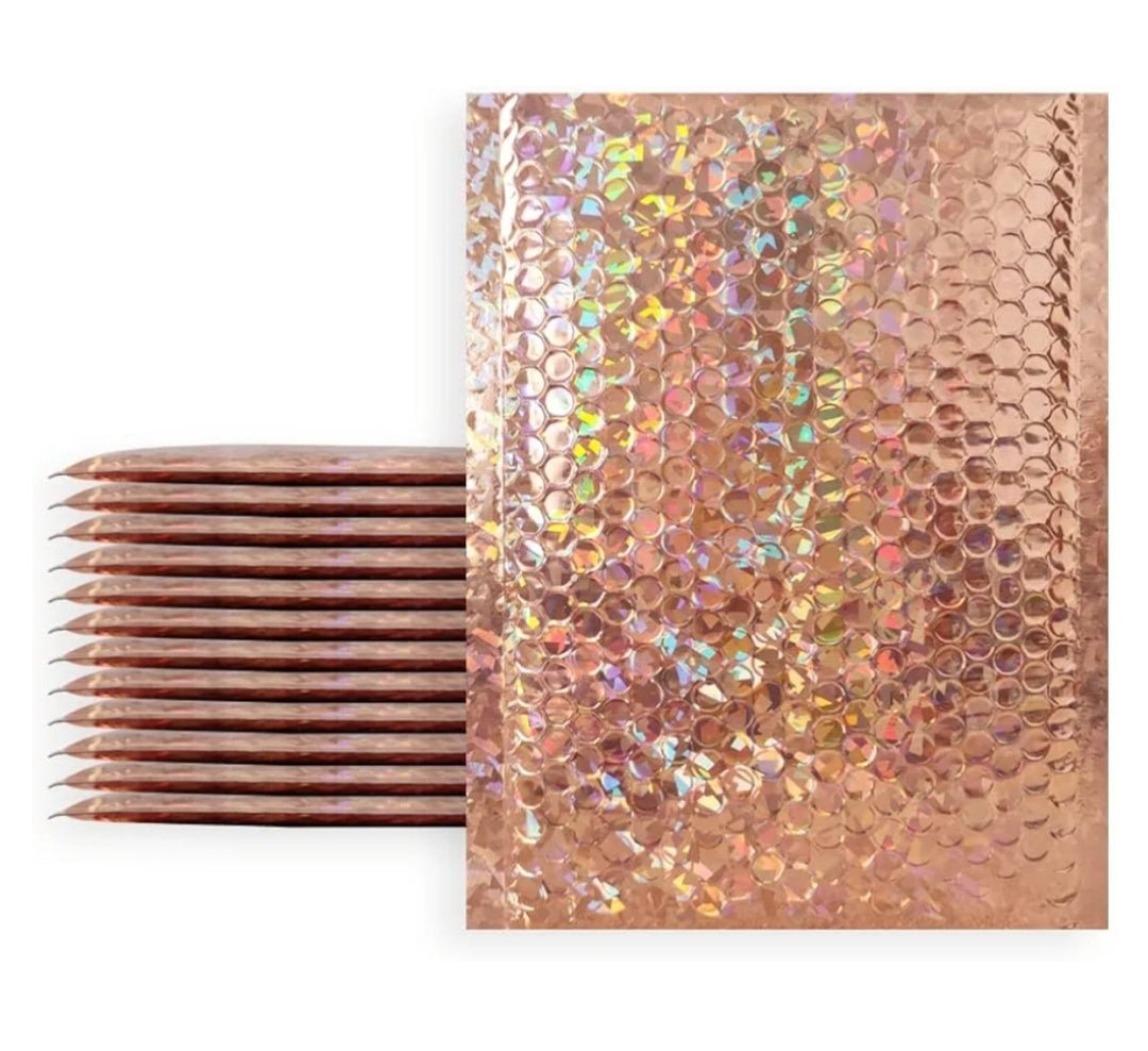 Champagne Metallic Bubble Mailers Size 5x9 Padded Shipping Bags - Shipping In Style