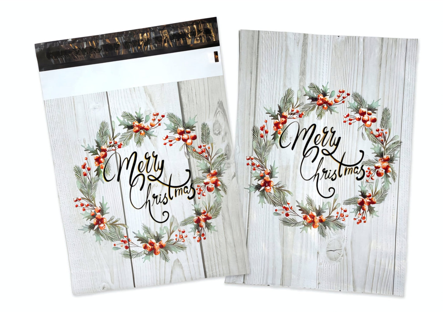 Christmas Wreath Poly Mailers Size 10x13 Shipping Bags - Shipping In Style