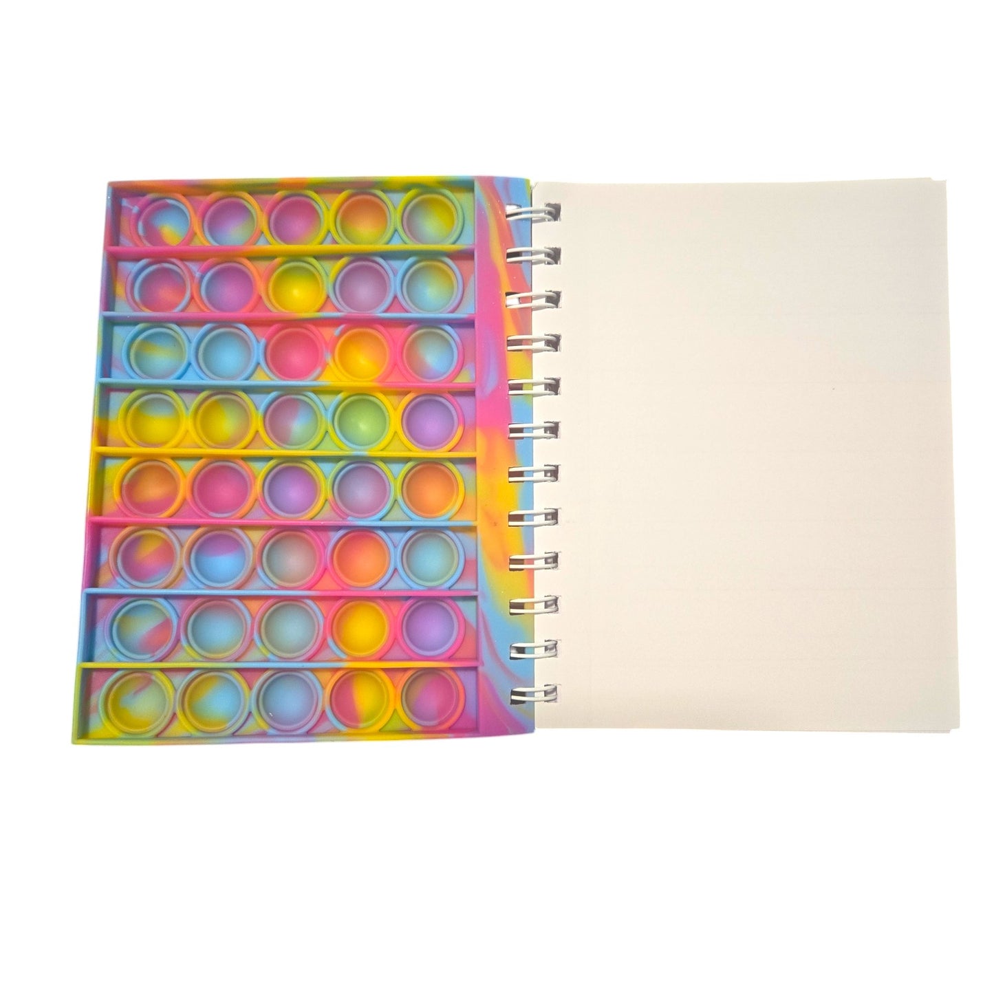 Colorful Fidget Bubble Pop Notebook Tie Dye Rainbow Spiral Journal - Shipping In Style
