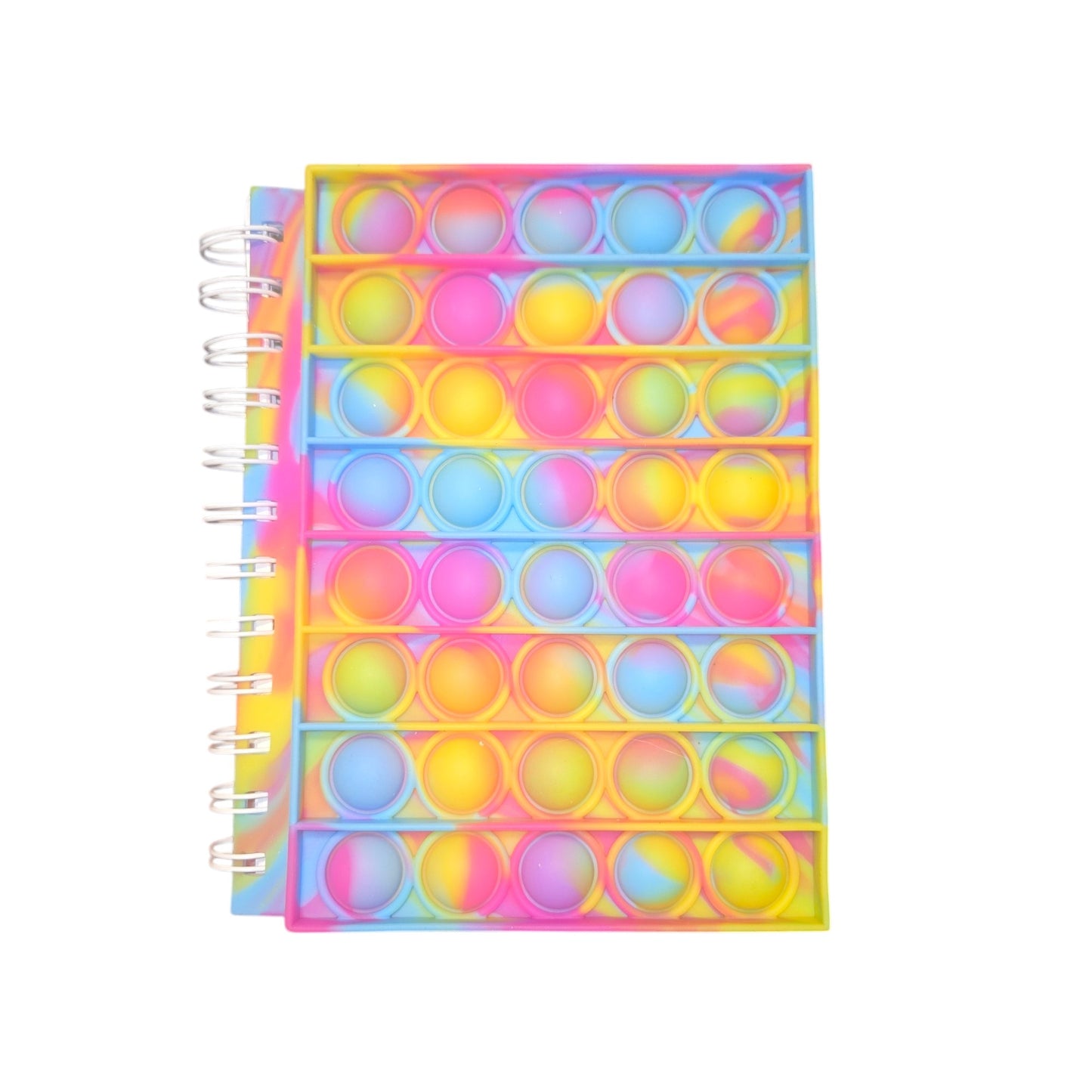 Colorful Fidget Bubble Pop Notebook Tie Dye Rainbow Spiral Journal - Shipping In Style