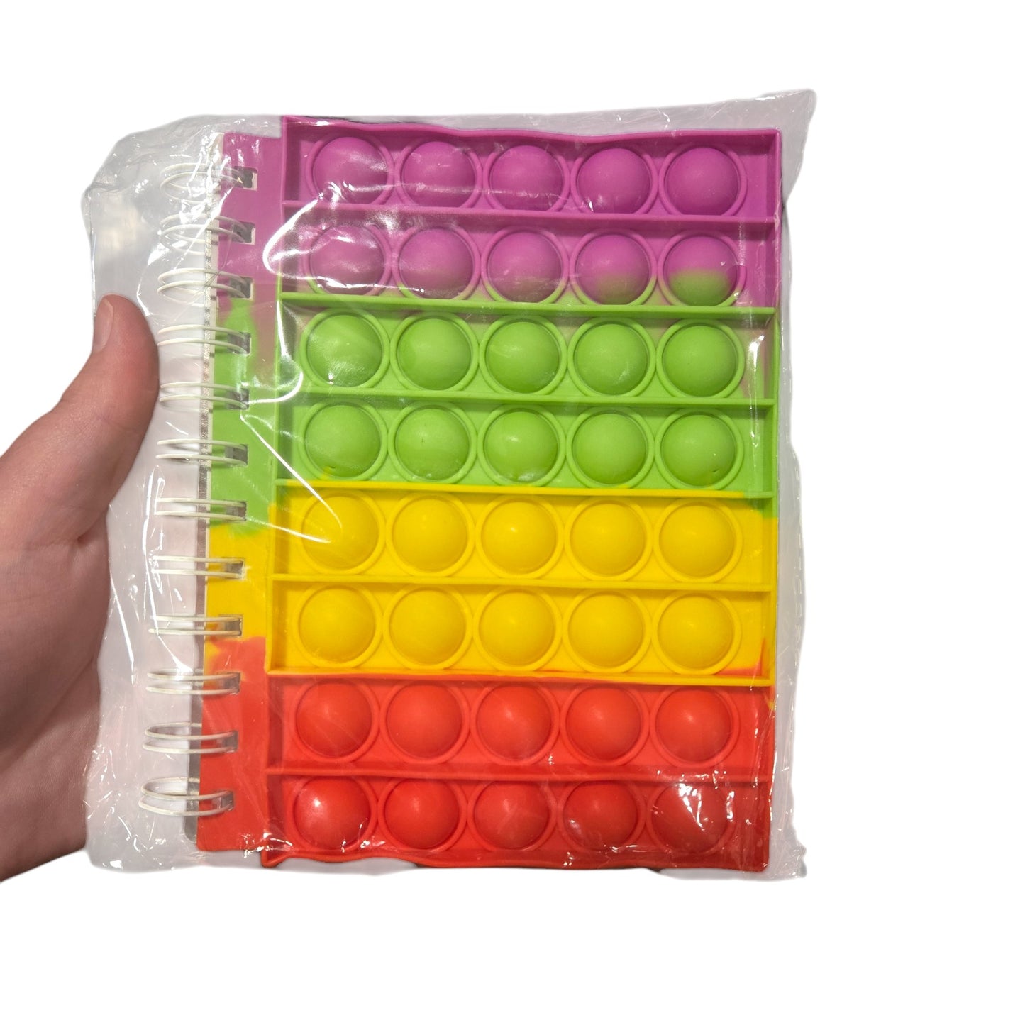 Colorful Fidget Bubble Pop Notebook Tie Dye Rainbow Spiral Journal - Shipping In Style