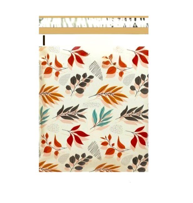 Fall Leaves Poly Mailers Size 12x15.5 Colorful Shipping Bags - Shipping In Style