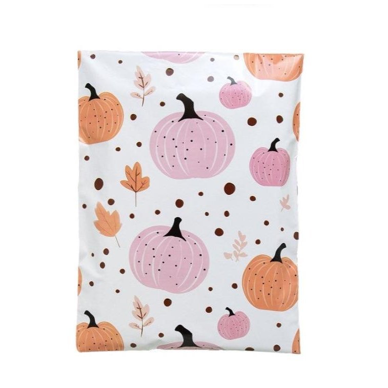 Fall Pumpkin Poly Mailers Size 7.5x10.5 Halloween Shipping Bags - Shipping In Style