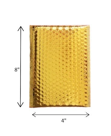 Gold Metallic Bubble Mailers Size 4x8 Padded Shipping Bags - Shipping In Style