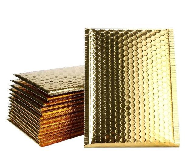 Gold Metallic Bubble Mailers Size 6.5x10 Padded Shipping Bags - Shipping In Style