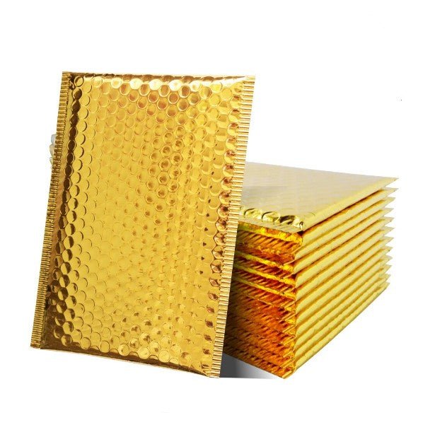 Gold Metallic Bubble Mailers Size 8.5x12 Padded Shipping Bags - Shipping In Style