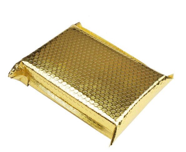 Gold Metallic Bubble Mailers Size 8.5x12 Padded Shipping Bags - Shipping In Style