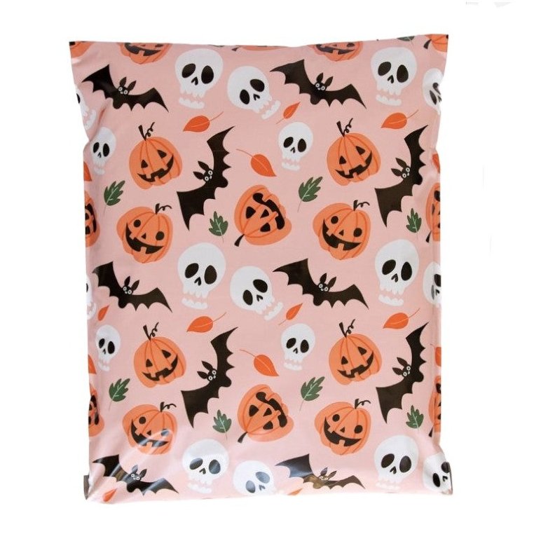 Halloween Pumpkin Poly Mailers Size 14x17 Colorful Shipping Bags - Shipping In Style