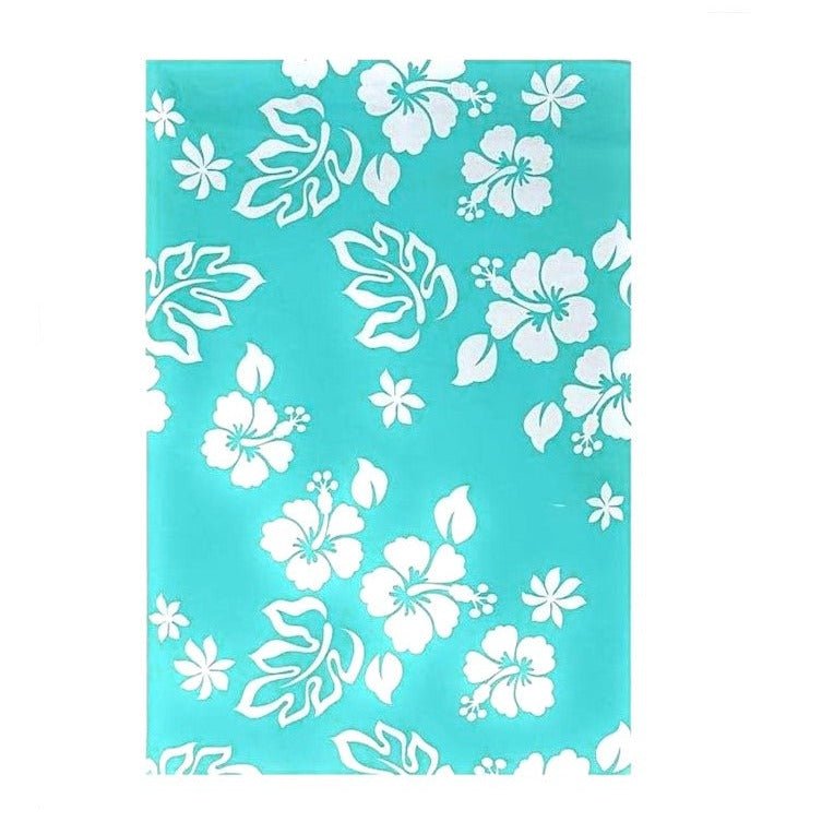 Hawaiian Flower Blue Poly Mailers Size 10x13 Colorful Shipping Bags - Shipping In Style