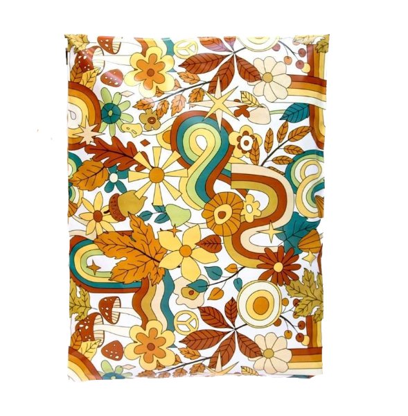 Hippie Design Poly Mailers Size 12x15.5 Colorful Shipping Bags - Shipping In Style