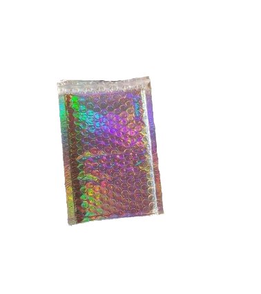 Holographic Silver Metallic Bubble Mailers Size 4x8 Padded Shipping Bags - Shipping In Style