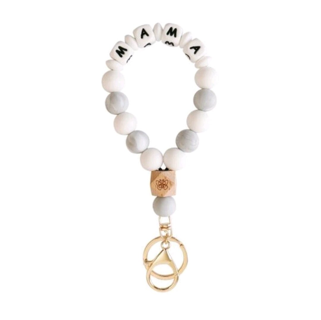 Mama Butterfly Keychain Bracelet Silicone Bead Wristlet Key Chain - Shipping In Style
