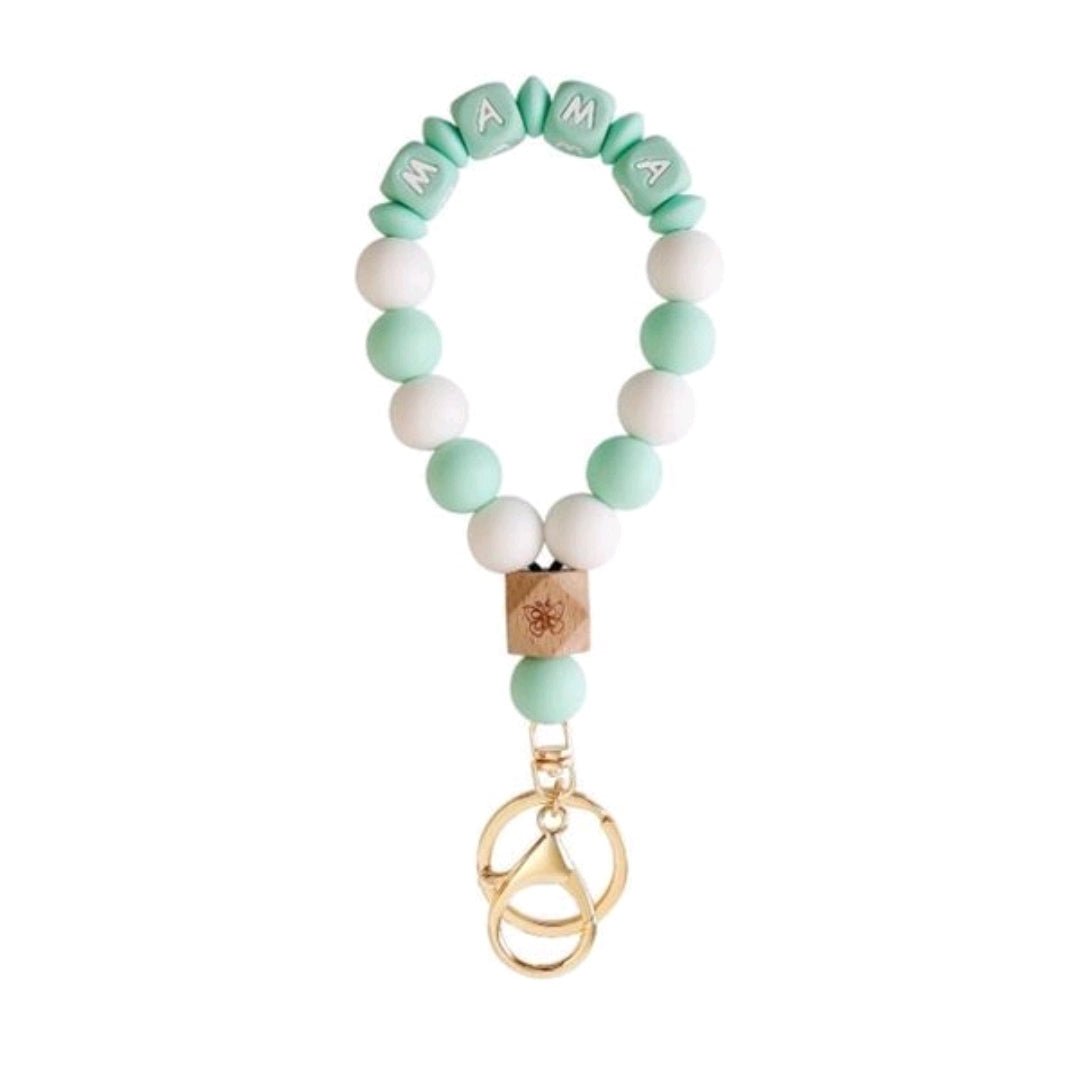 Mama Butterfly Keychain Bracelet Silicone Bead Wristlet Key Chain - Shipping In Style
