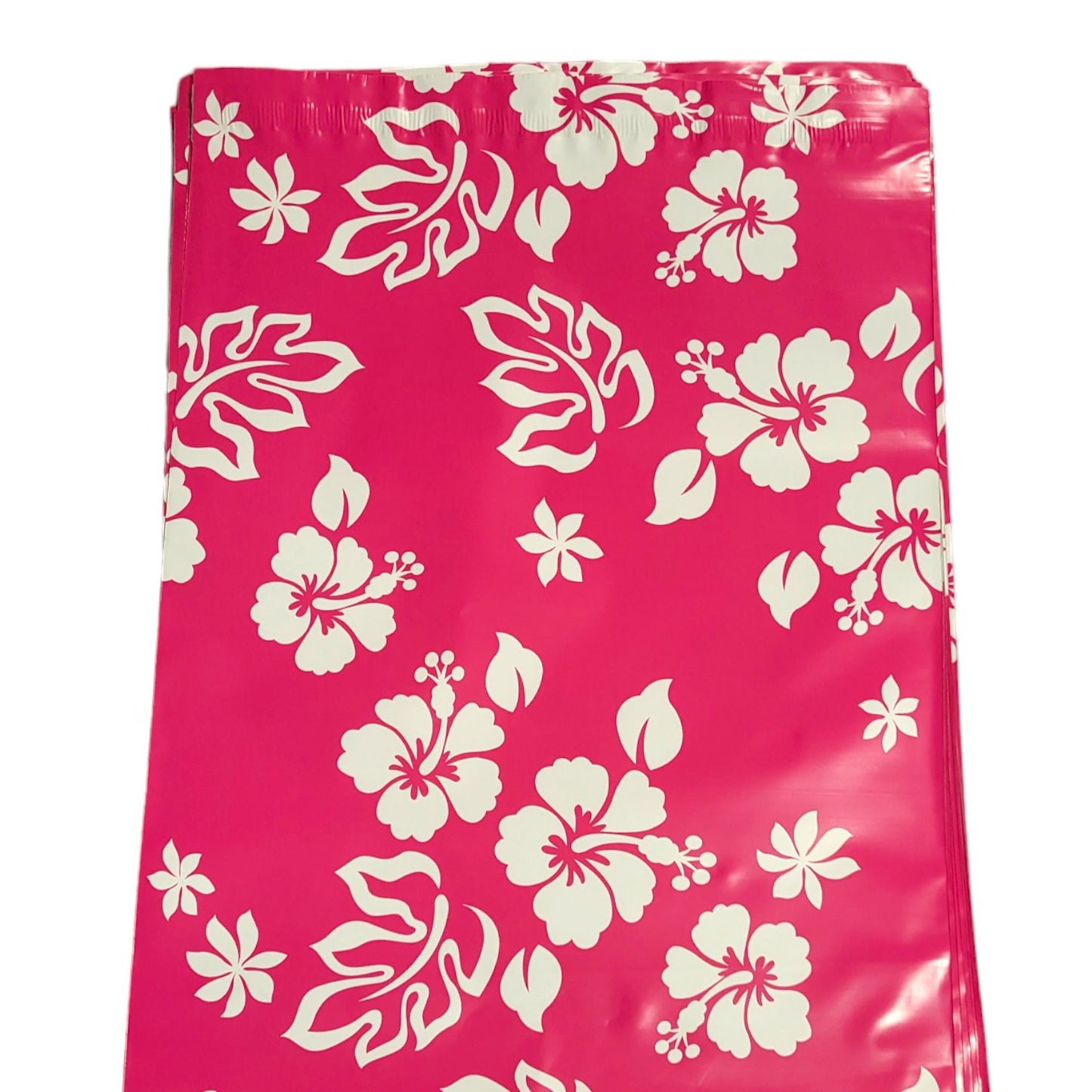 Pink Hawaiian Flower Poly Mailers Size 10x13 Colorful Shipping Bags - Shipping In Style