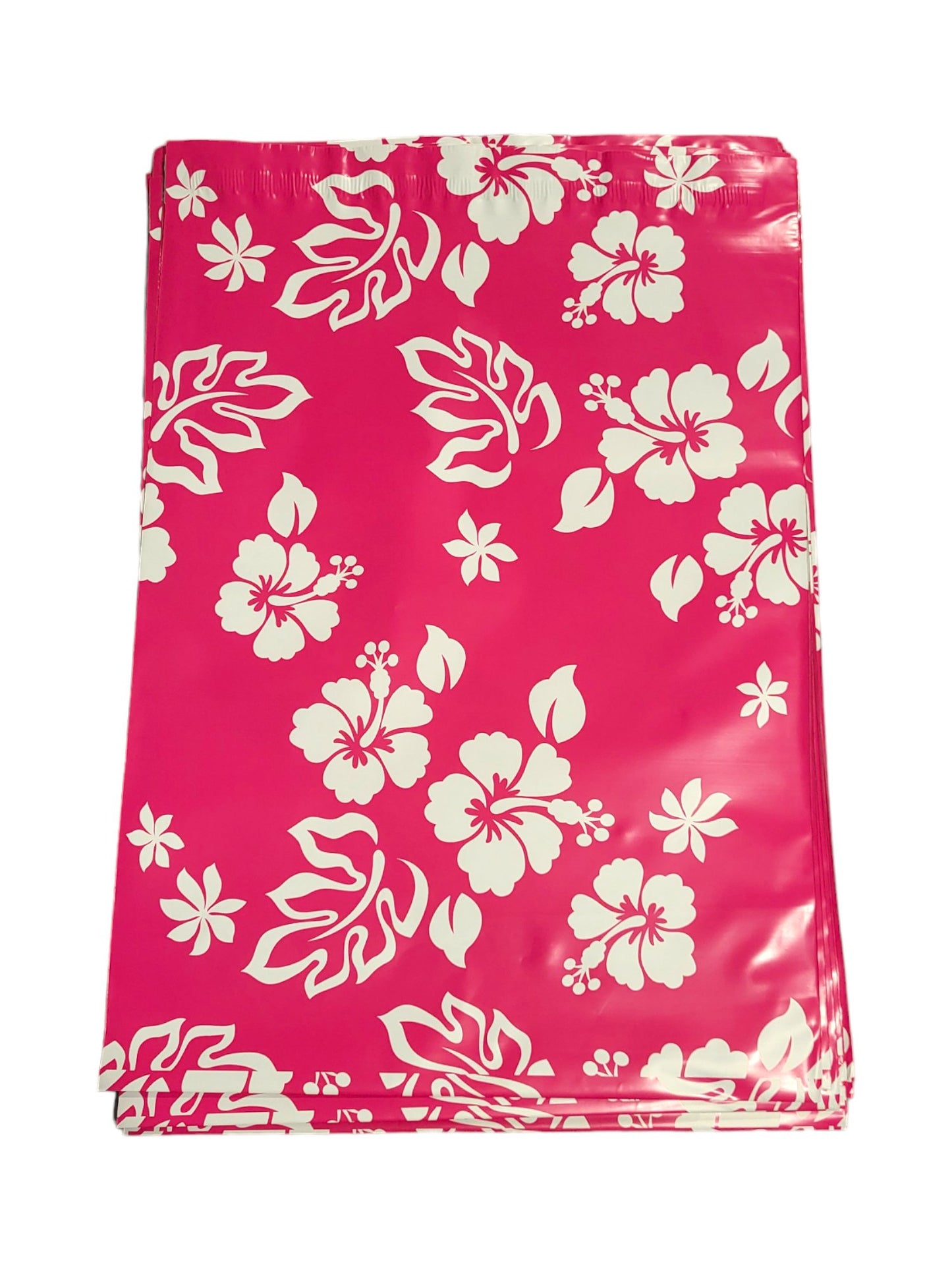 Pink Hawaiian Flower Poly Mailers Size 10x13 Colorful Shipping Bags - Shipping In Style