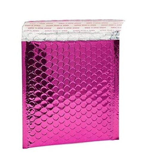 Pink Metallic Bubble Mailers Size 5x7 Padded Shipping Bags - Shipping In Style