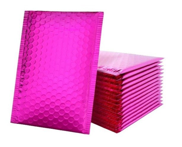 Pink Metallic Bubble Mailers Size 6.5x10 Glossy Padded Envelopes - Shipping In Style
