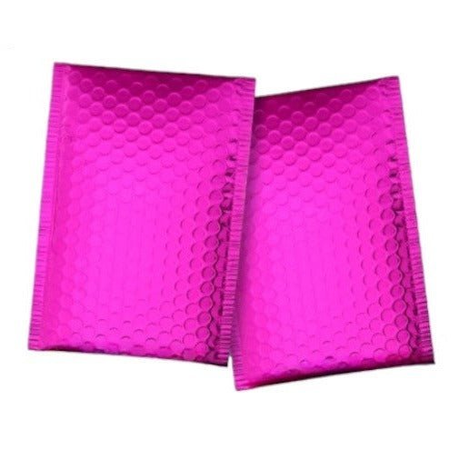 Pink Metallic Bubble Mailers Size 6.5x10 Glossy Padded Envelopes - Shipping In Style