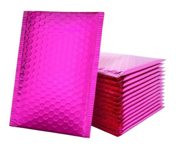 Pink Metallic Bubble Mailers Size 8.5x12 Padded Shipping Bags - Shipping In Style