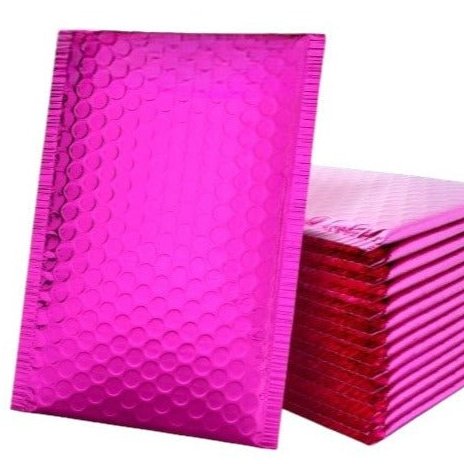 Pink Metallic Bubble Mailers Size 8.5x12 Padded Shipping Bags - Shipping In Style
