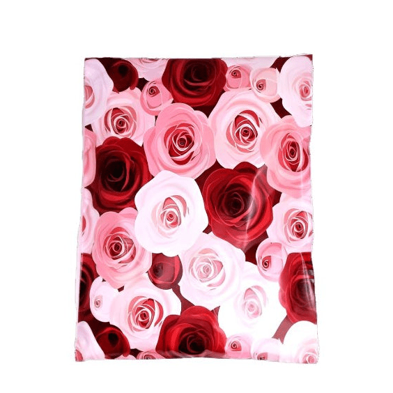 Pink Rose Poly Mailers Size 10x13 Colorful Shipping Bags - Shipping In Style