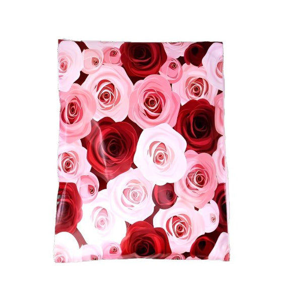 Pink Rose Poly Mailers Size 10x13 Colorful Shipping Bags - Shipping In Style