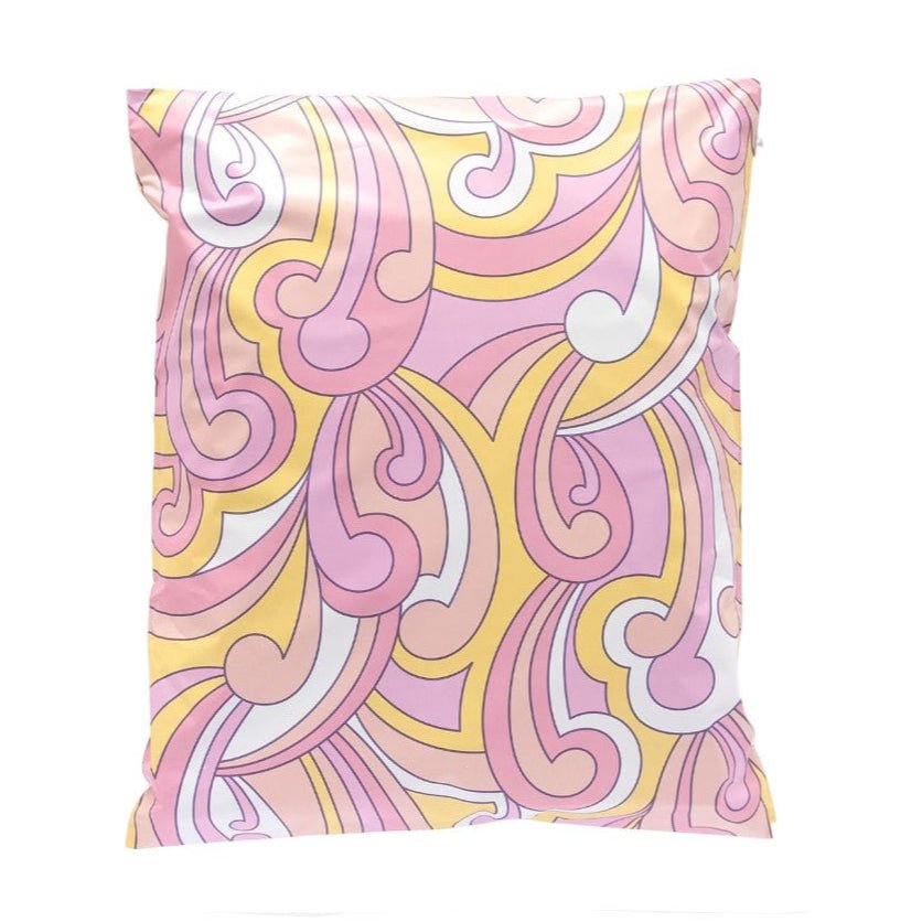 Pink Swirl Poly Mailers Size 10x13 Colorful Shipping Bags - Shipping In Style
