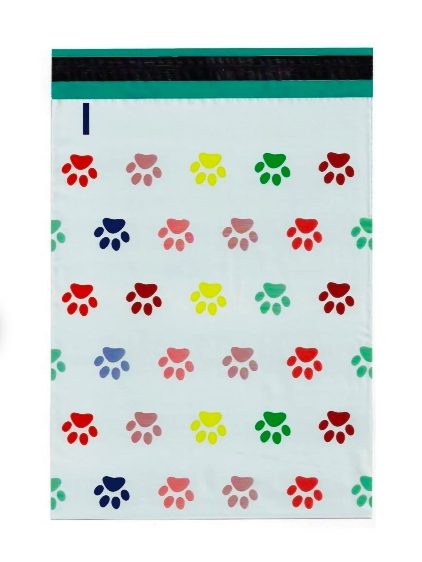 Puppy Dog Paw Print Colorful Poly Mailers Size 6x9 Shipping Bags - Shipping In Style