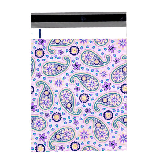 Purple Paisley Poly Mailers Size 6x9 Shipping Bags - Shipping In Style