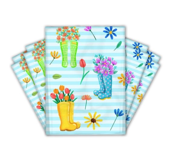 Rain Boots Colorful Poly Mailers Size 10x13 Shipping Bags - Shipping In Style