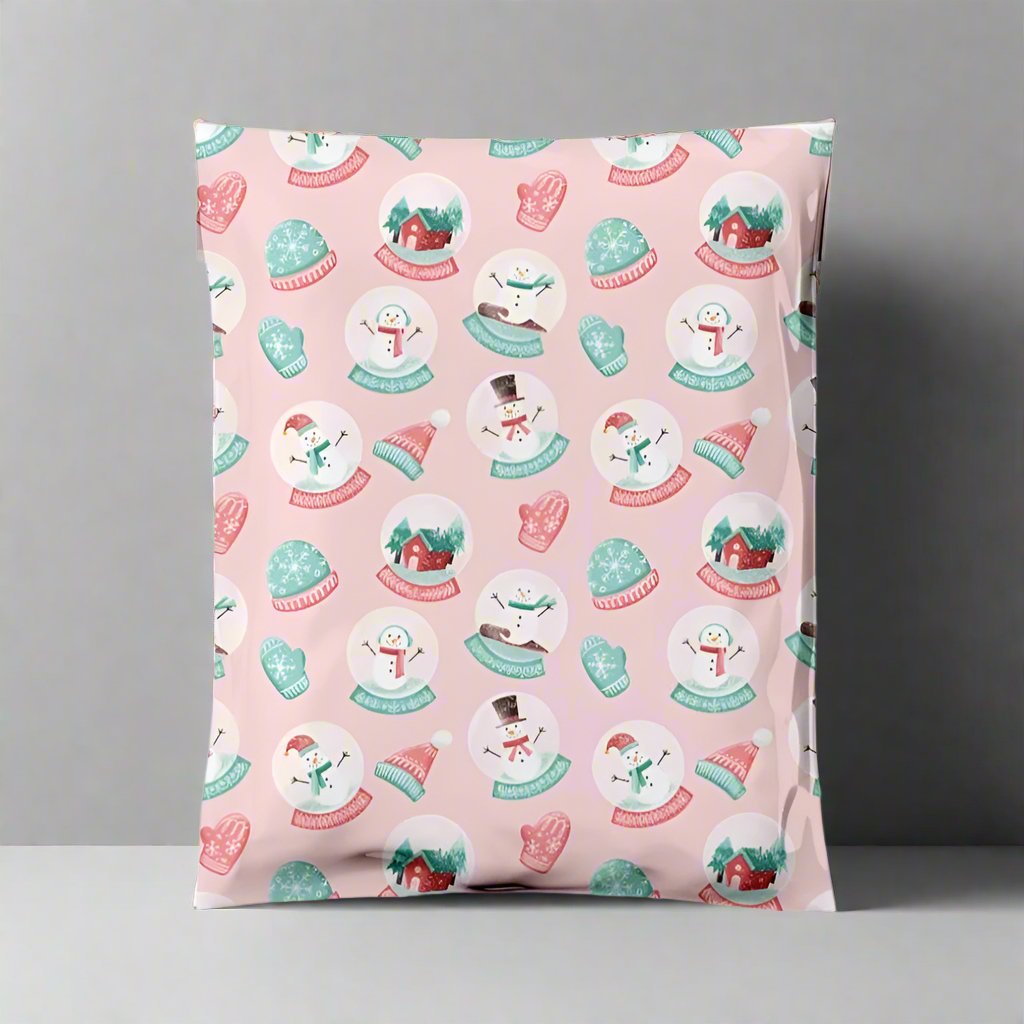 Snow Globe Poly Mailers Size 10x13 Christmas Shipping Bags - Shipping In Style