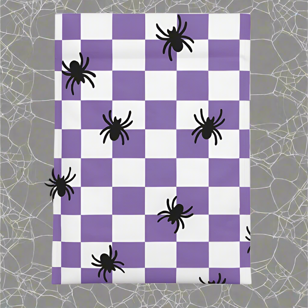 Spider Halloween Poly Mailers Size 6x9 Purple Check Shipping Bags